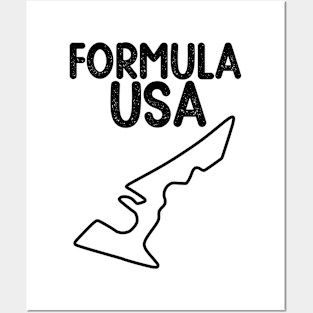 Formula USA Racing Circuit Car Map Grand Prix Race Posters and Art